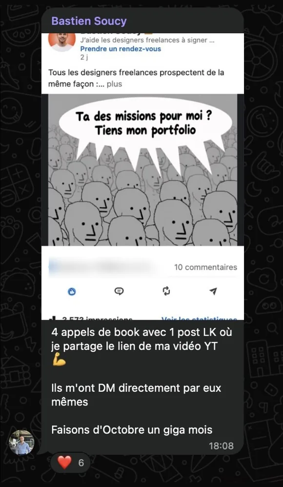 Message de Bastien Soucy