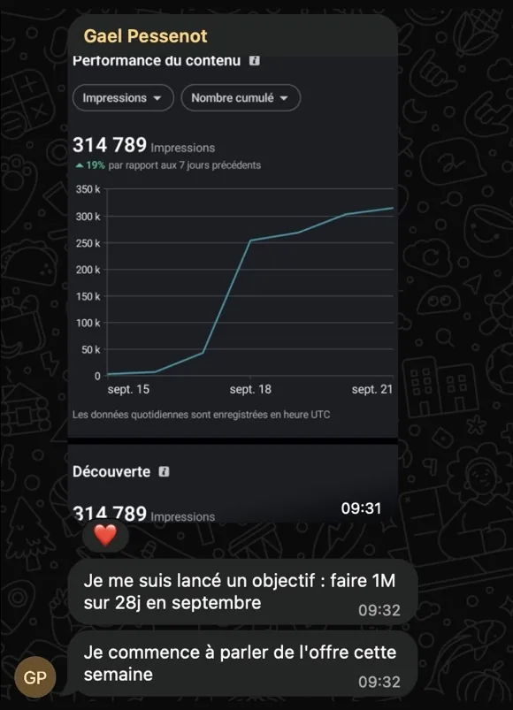 Message de Gaël Pessenot