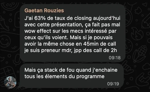 Message de Gaëtan Rouzies