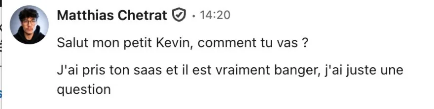 Message de Matthias Chetrat