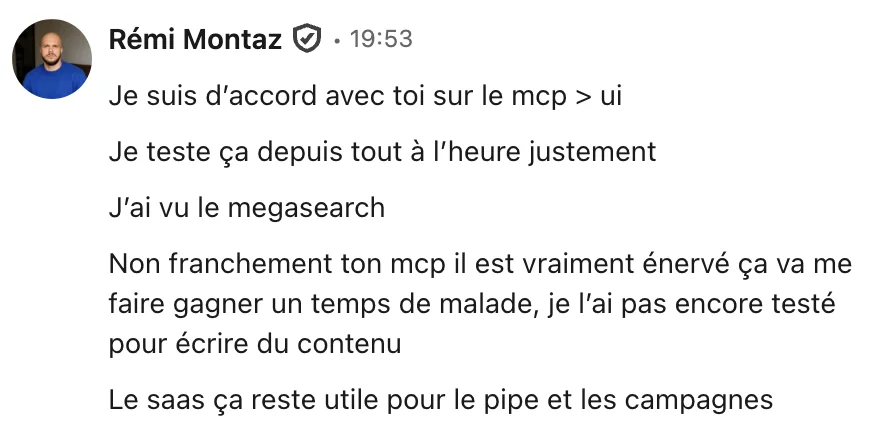 Message de Rémi Montaz