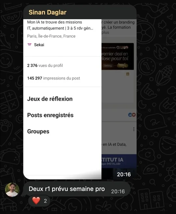 Message de Sinan Daglar